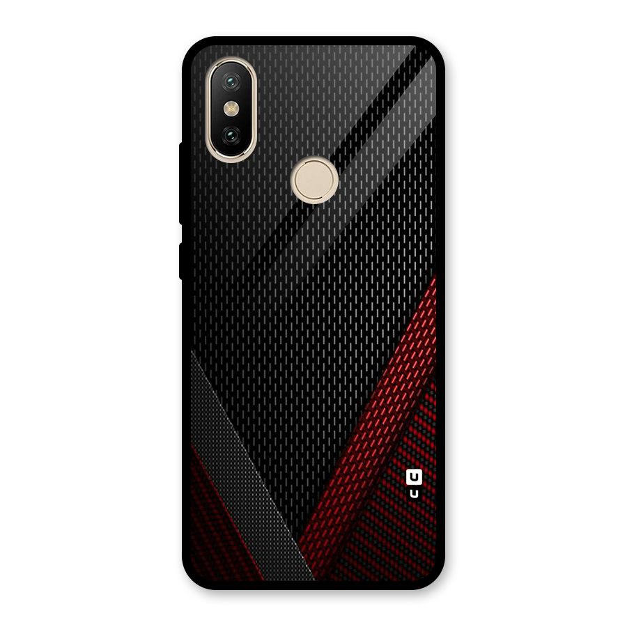Classy Black Red Design Glass Back Case for Redmi A2