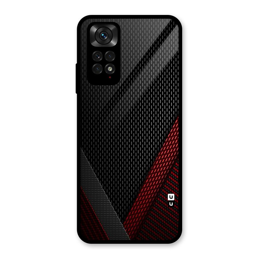 Classy Black Red Design Glass Back Case for Redmi Note 11S
