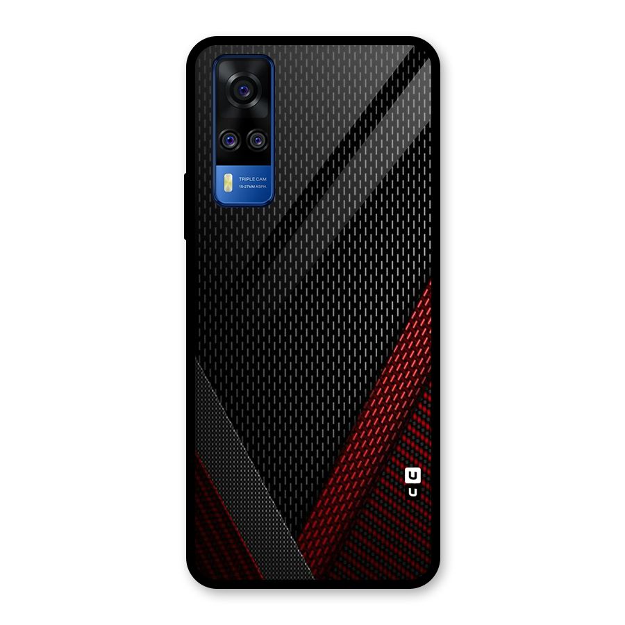 Classy Black Red Design Glass Back Case for Vivo Y31