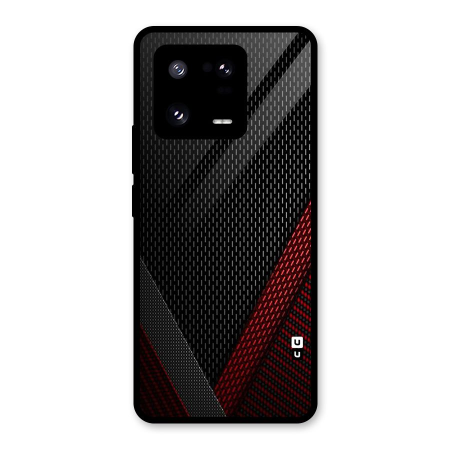 Classy Black Red Design Glass Back Case for Xiaomi 13 Pro