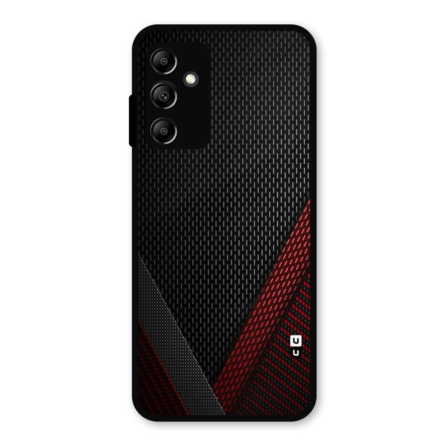 Classy Black Red Design Metal Back Case for Galaxy A14 5G