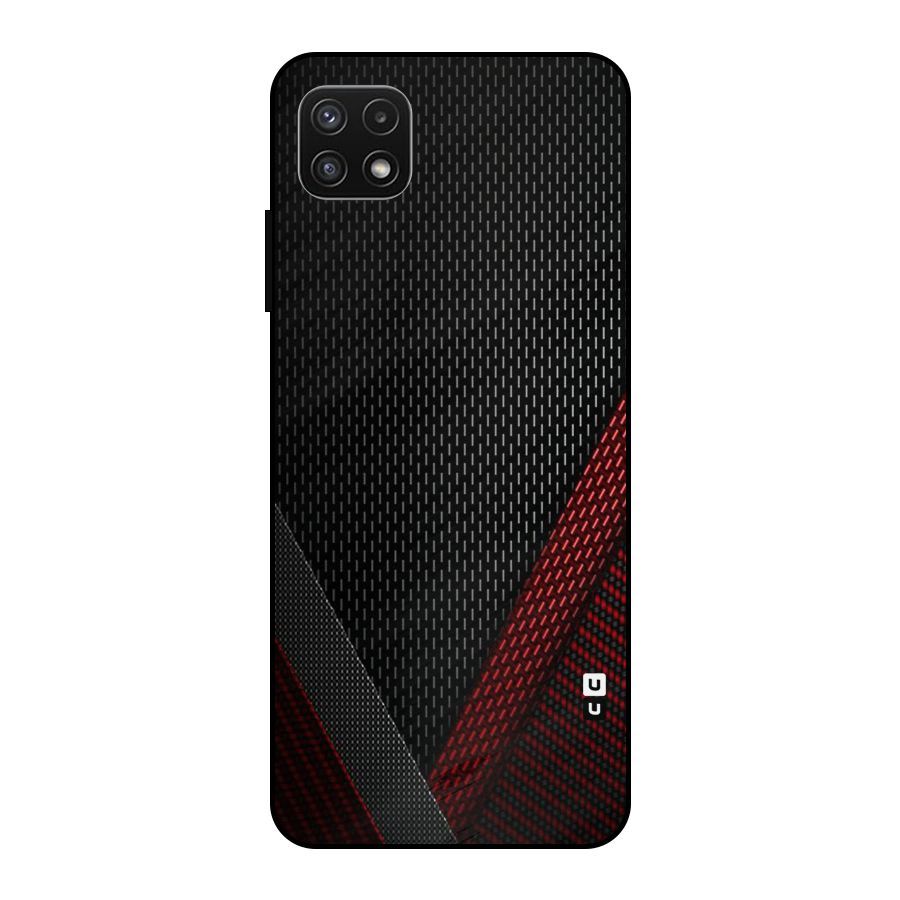 Classy Black Red Design Metal Back Case for Galaxy A22 5G