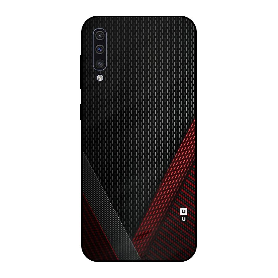 Classy Black Red Design Metal Back Case for Galaxy A30s
