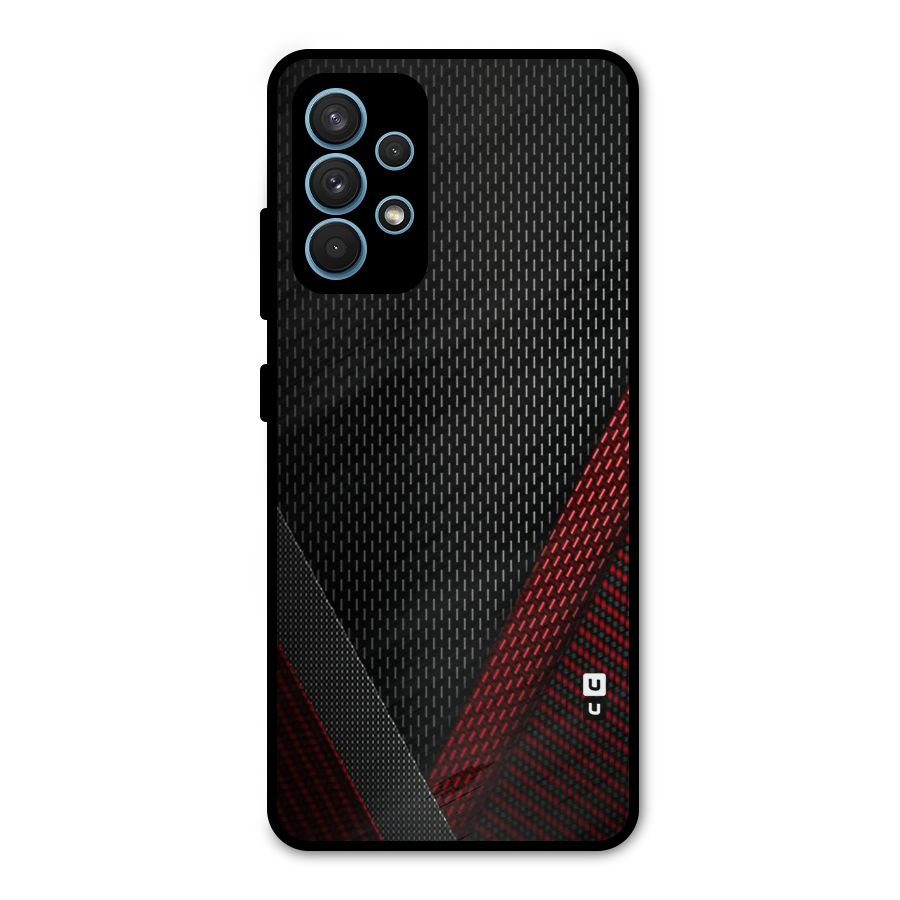 Classy Black Red Design Metal Back Case for Galaxy A32