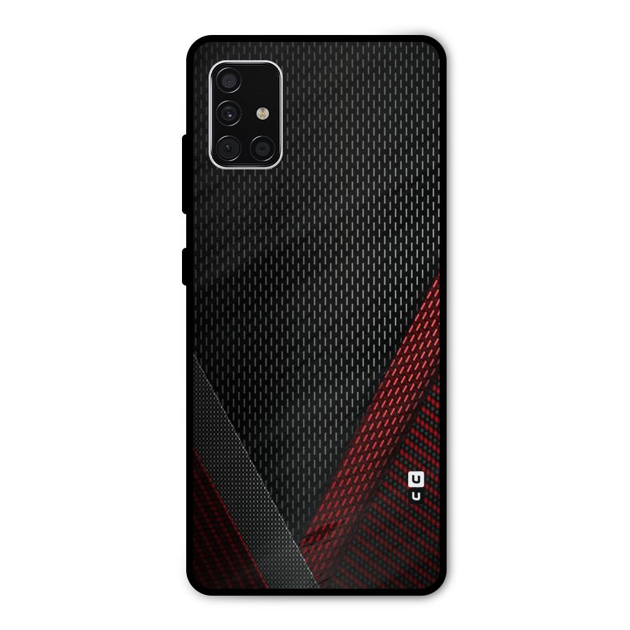 Classy Black Red Design Metal Back Case for Galaxy A51
