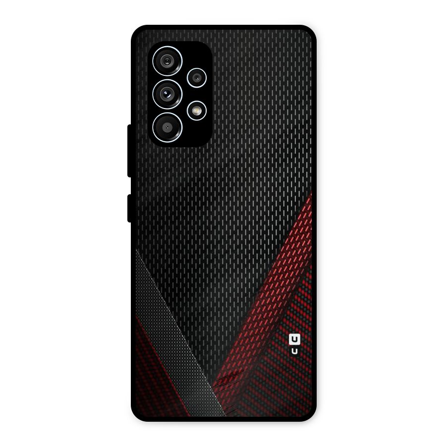 Classy Black Red Design Metal Back Case for Galaxy A53 5G