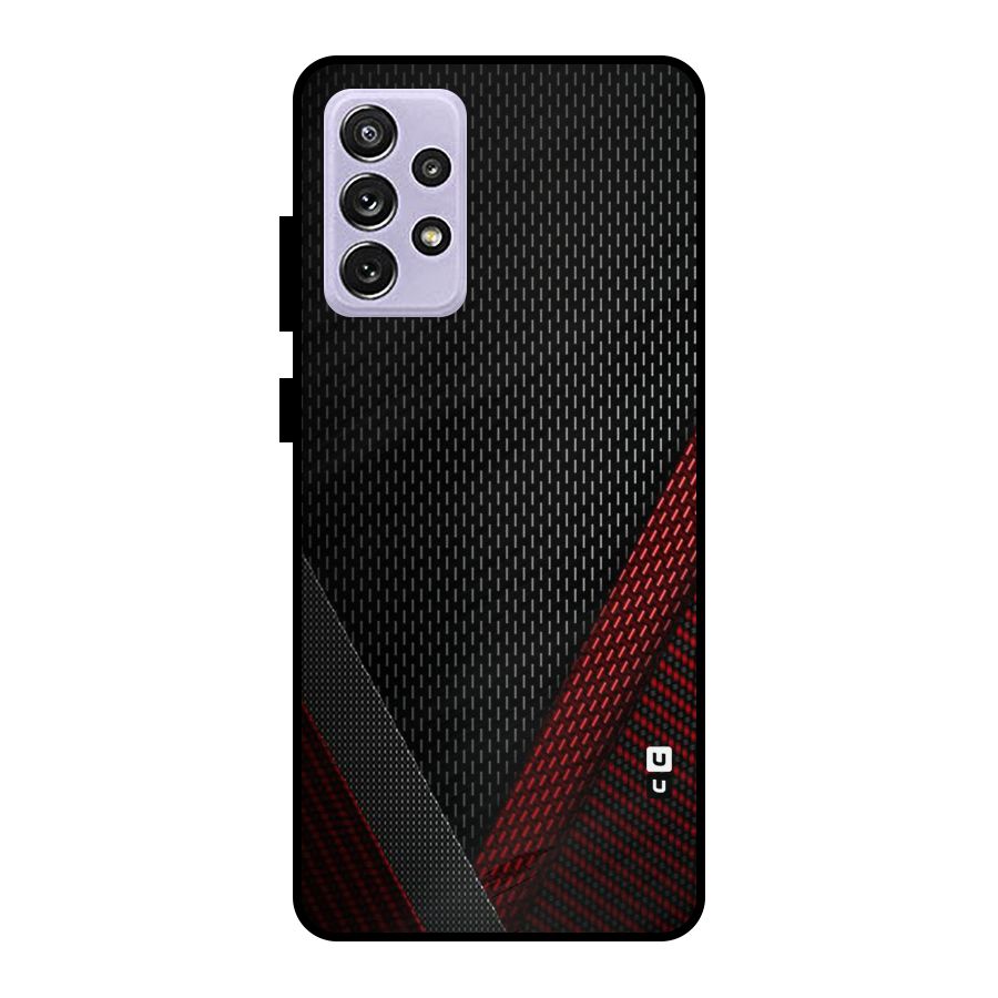 Classy Black Red Design Metal Back Case for Galaxy A72