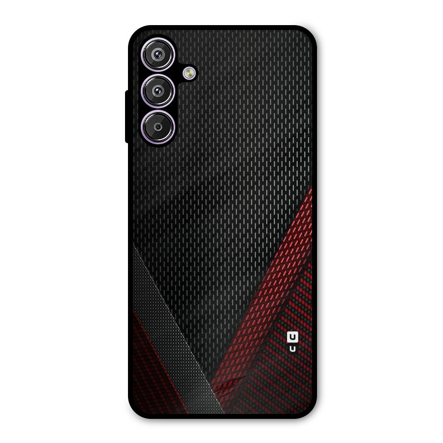 Classy Black Red Design Metal Back Case for Galaxy M15