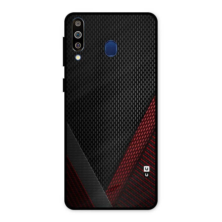 Classy Black Red Design Metal Back Case for Galaxy M30