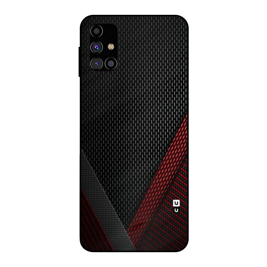 Classy Black Red Design Metal Back Case for Galaxy M31s