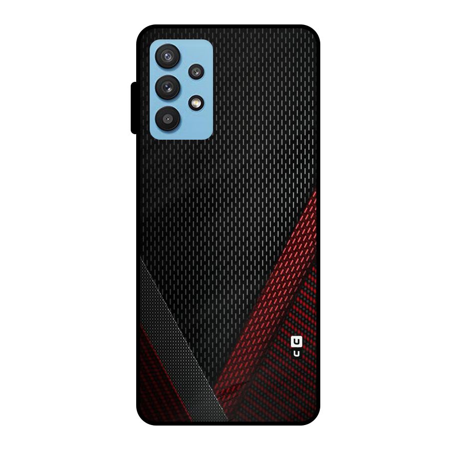 Classy Black Red Design Metal Back Case for Galaxy M32 5G
