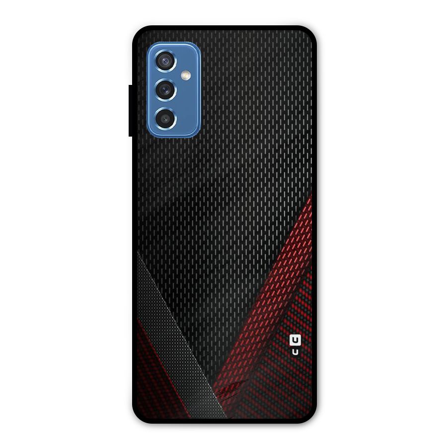 Classy Black Red Design Metal Back Case for Galaxy M52 5G
