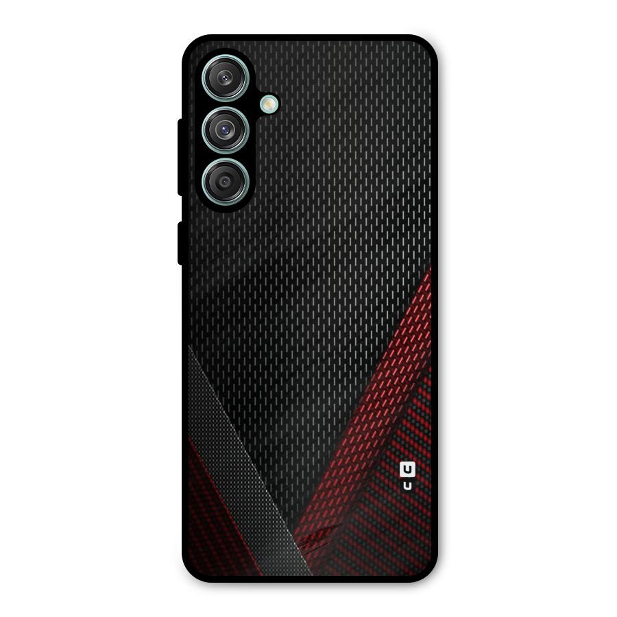 Classy Black Red Design Metal Back Case for Galaxy M55 5G
