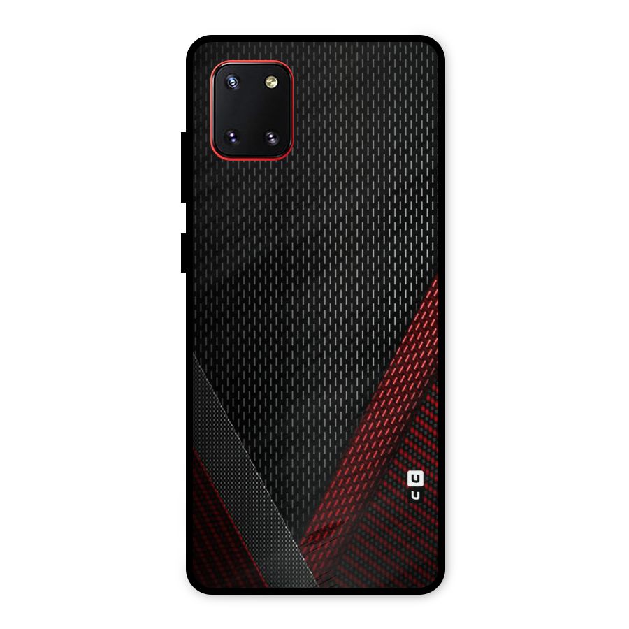 Classy Black Red Design Metal Back Case for Galaxy Note 10 Lite