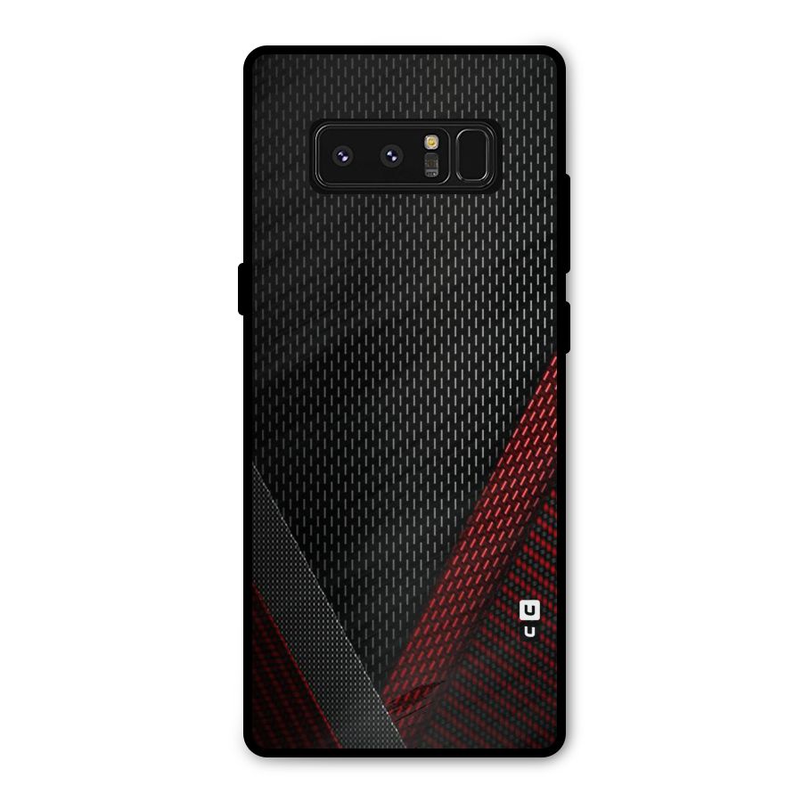 Classy Black Red Design Metal Back Case for Galaxy Note 8