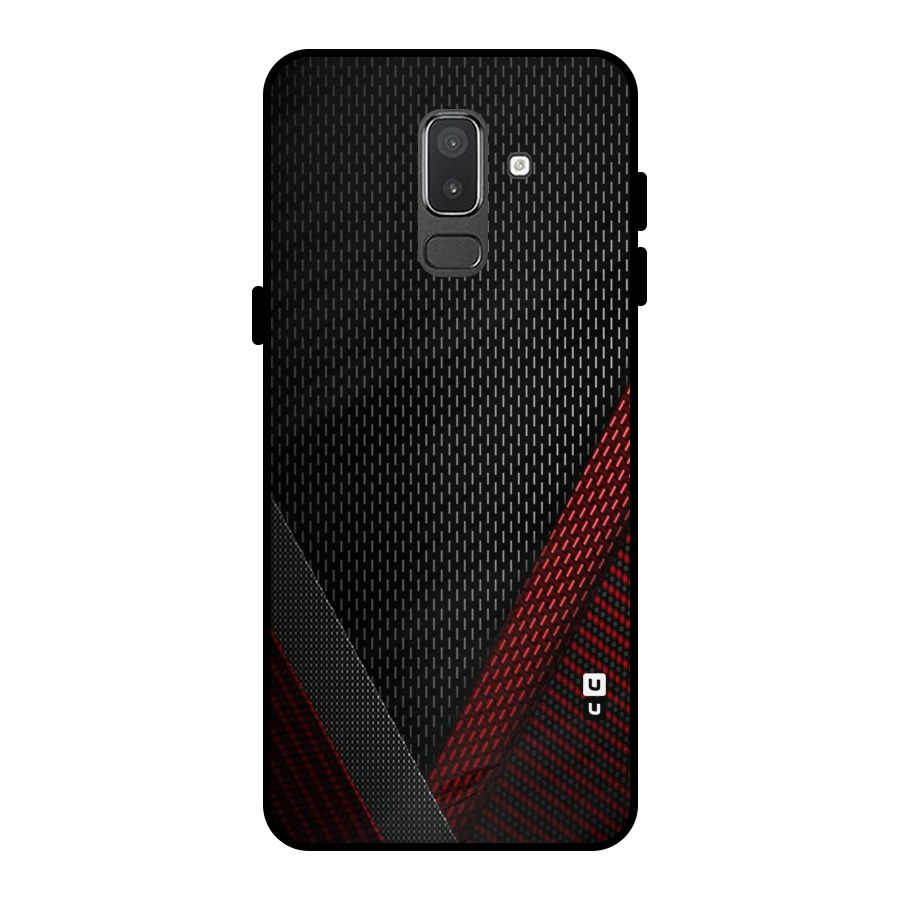 Classy Black Red Design Metal Back Case for Galaxy On8 (2018)
