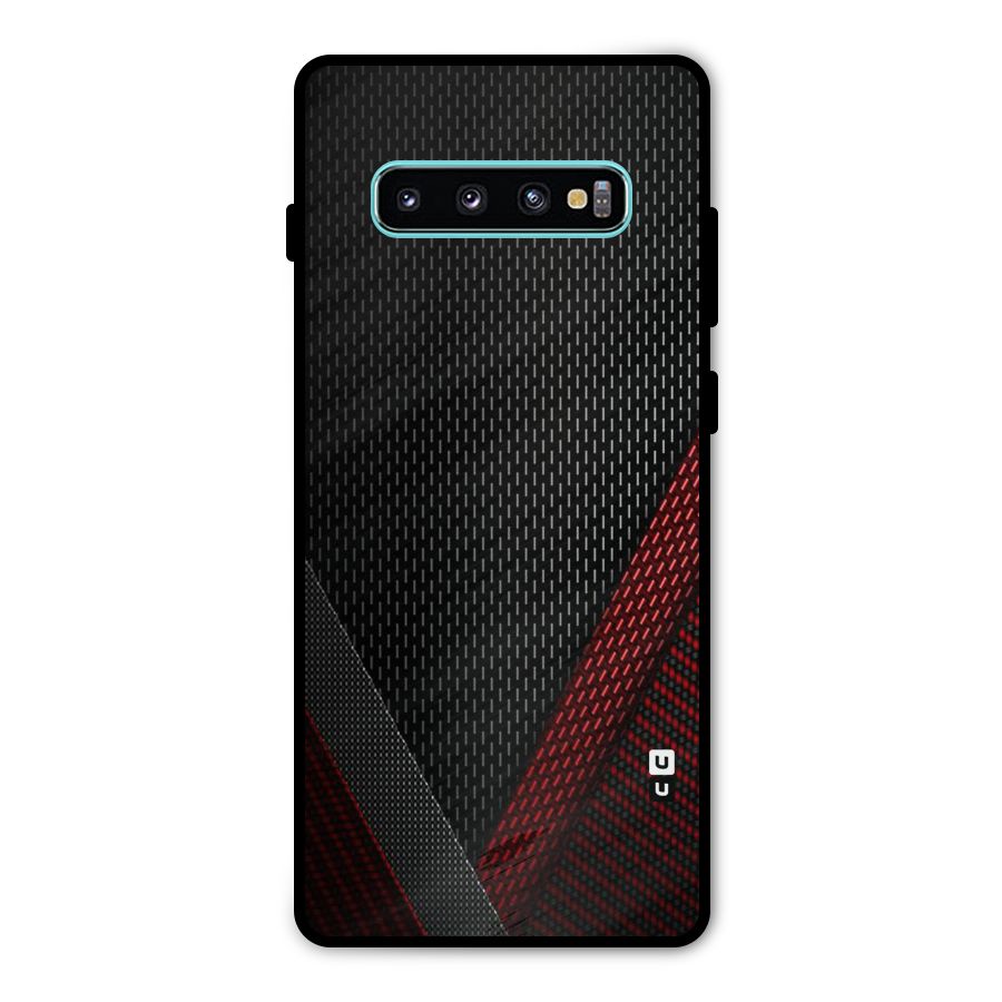 Classy Black Red Design Metal Back Case for Galaxy S10 Plus