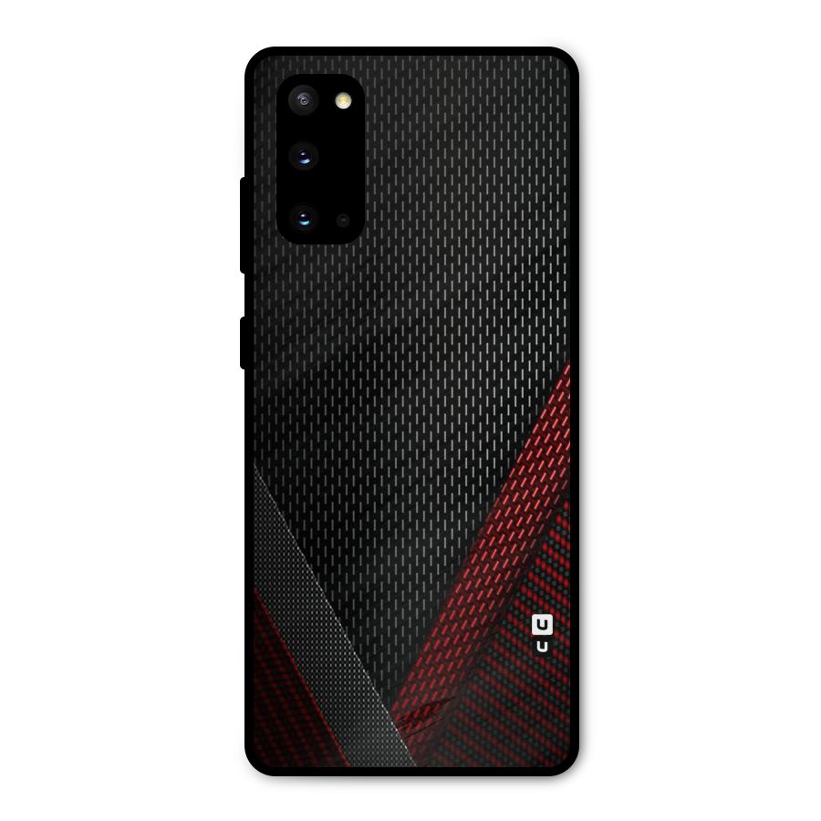 Classy Black Red Design Metal Back Case for Galaxy S20