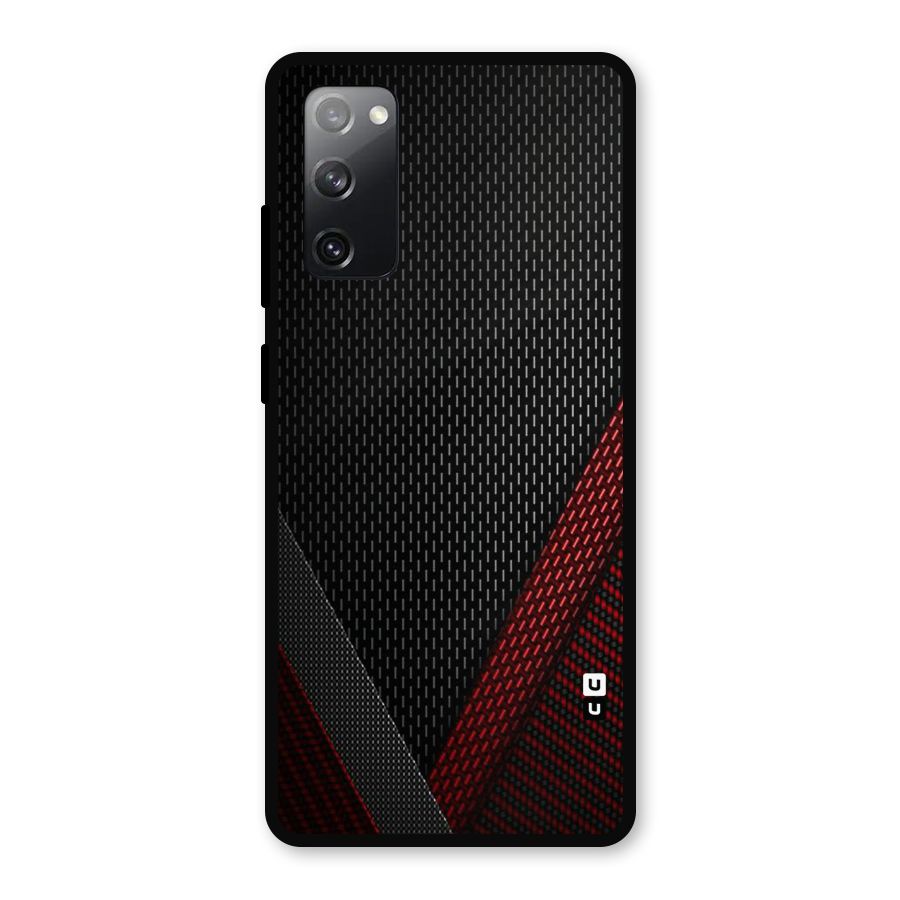 Classy Black Red Design Metal Back Case for Galaxy S20 FE 5G