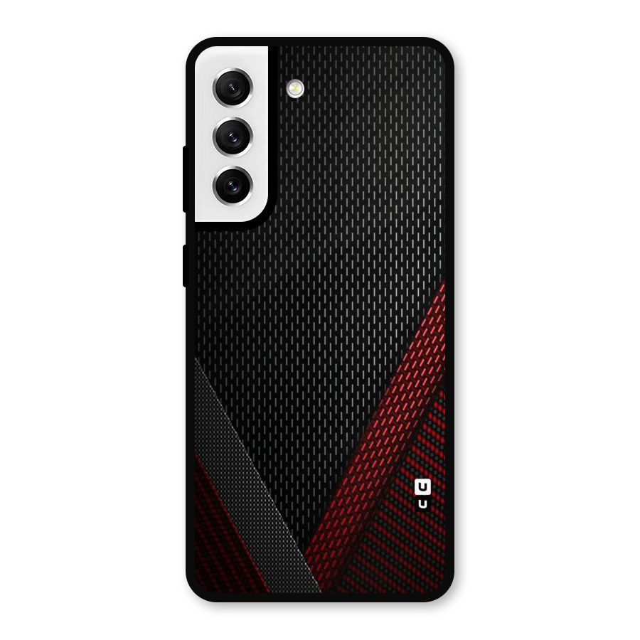 Classy Black Red Design Metal Back Case for Galaxy S21 FE 5G