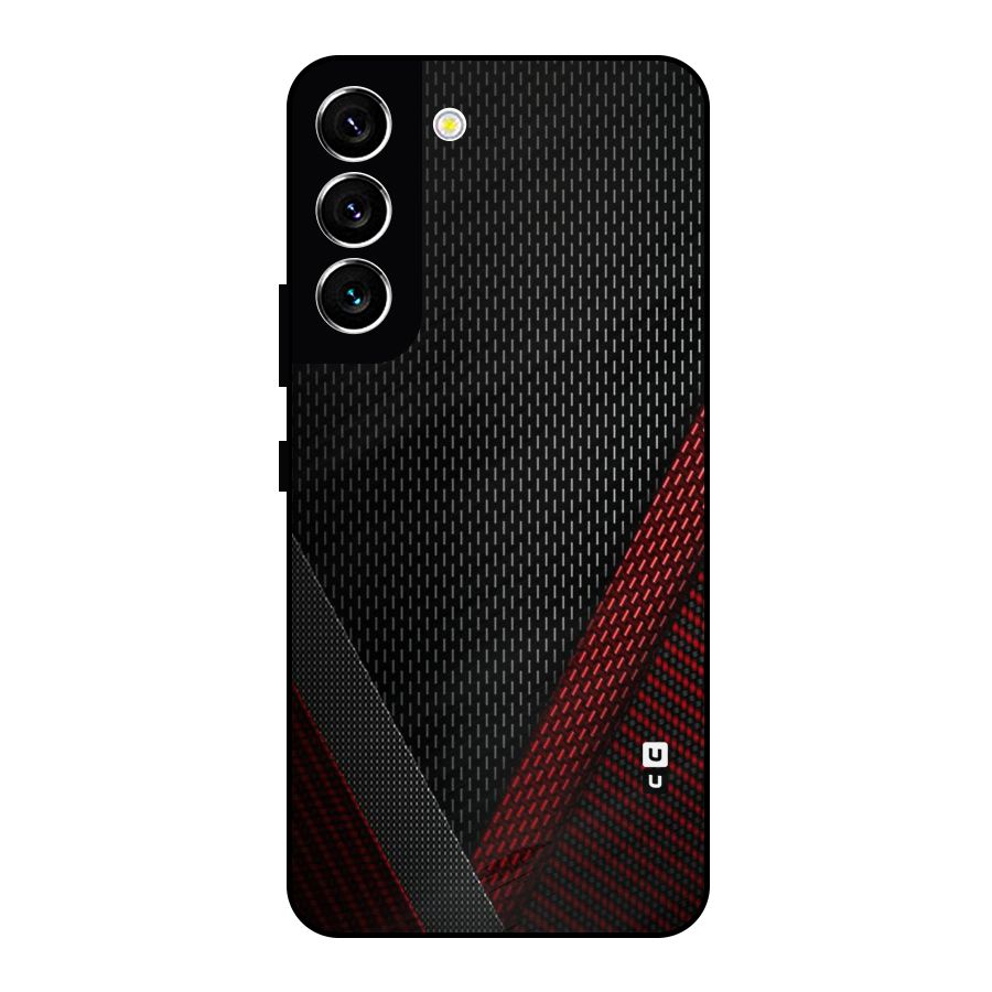 Classy Black Red Design Metal Back Case for Galaxy S22 5G