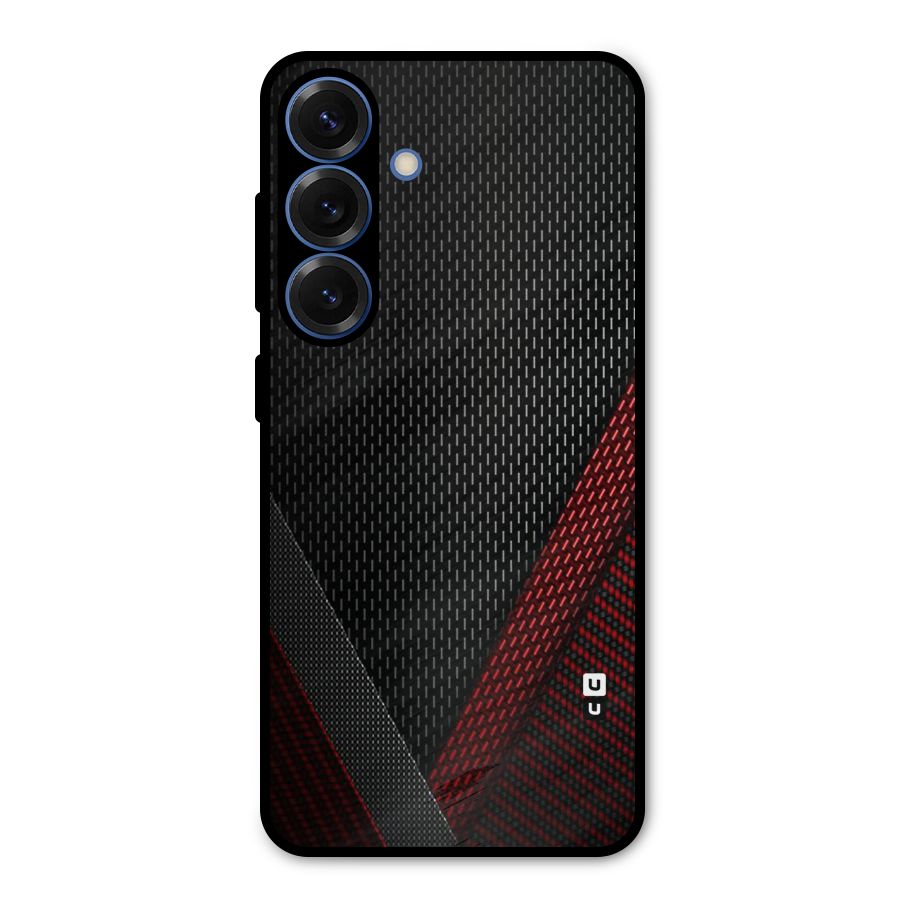 Classy Black Red Design Metal Back Case for Galaxy S25