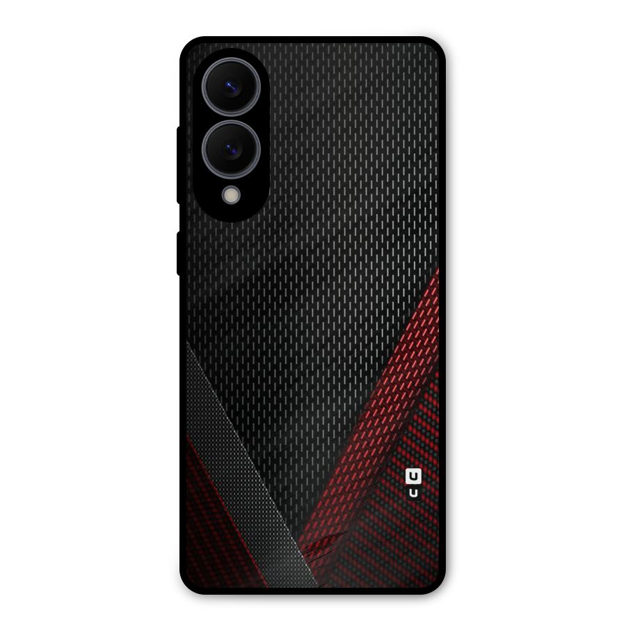 Classy Black Red Design Metal Back Case for Galaxy S25 Edge