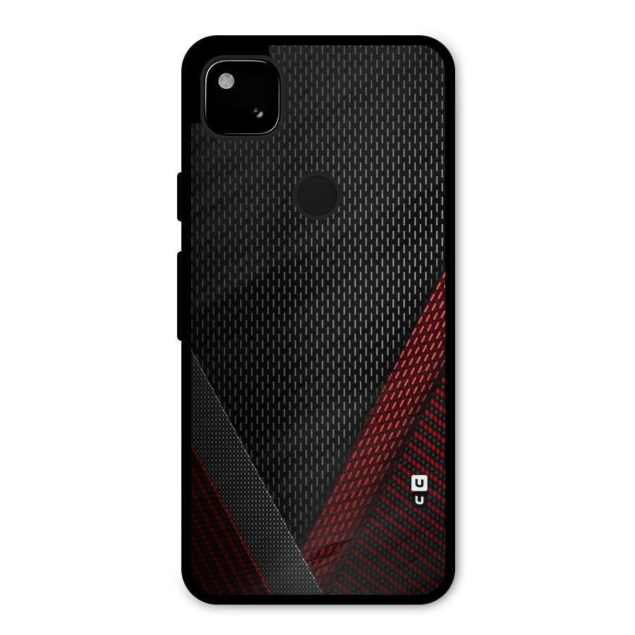 Classy Black Red Design Metal Back Case for Google Pixel 4a