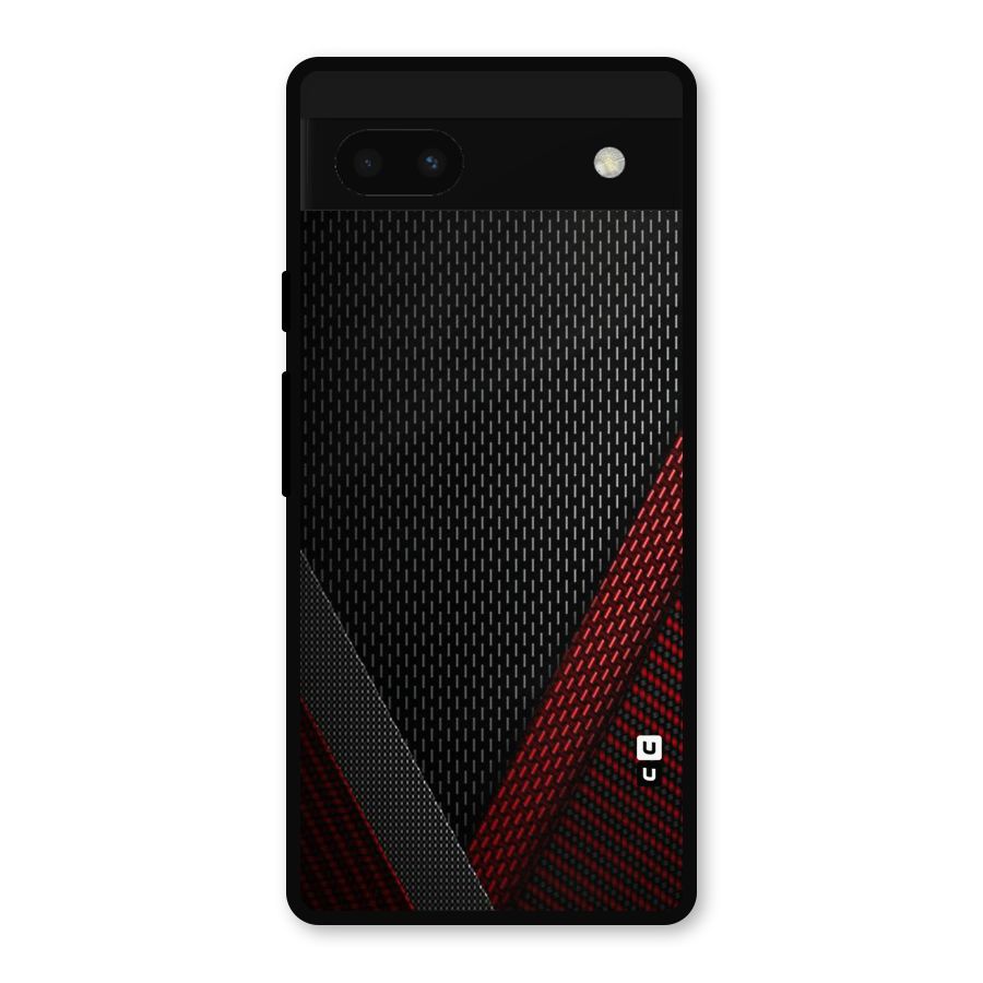 Classy Black Red Design Metal Back Case for Google Pixel 6a