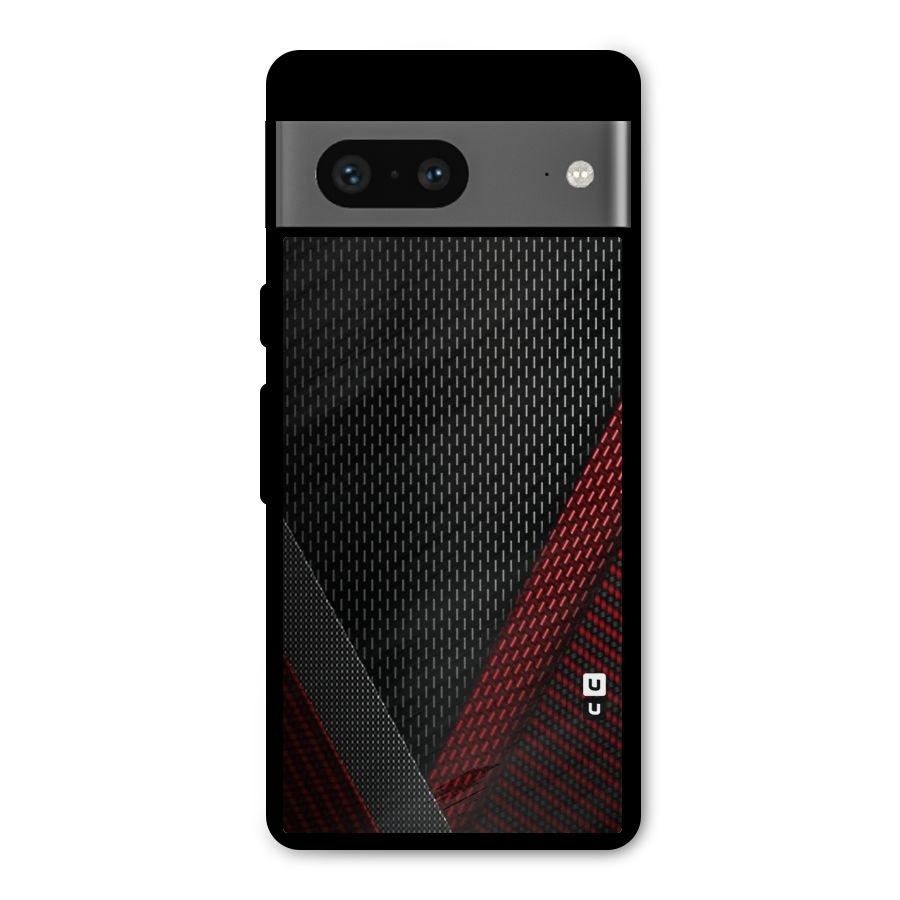 Classy Black Red Design Metal Back Case for Google Pixel 7
