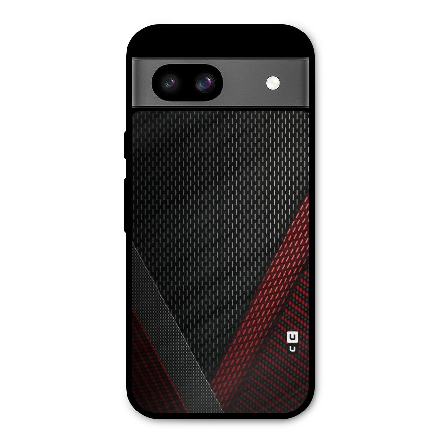 Classy Black Red Design Metal Back Case for Google Pixel 8a