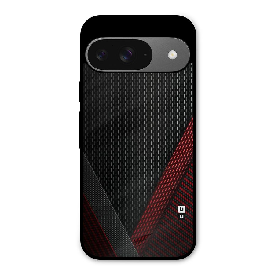Classy Black Red Design Metal Back Case for Google Pixel 9
