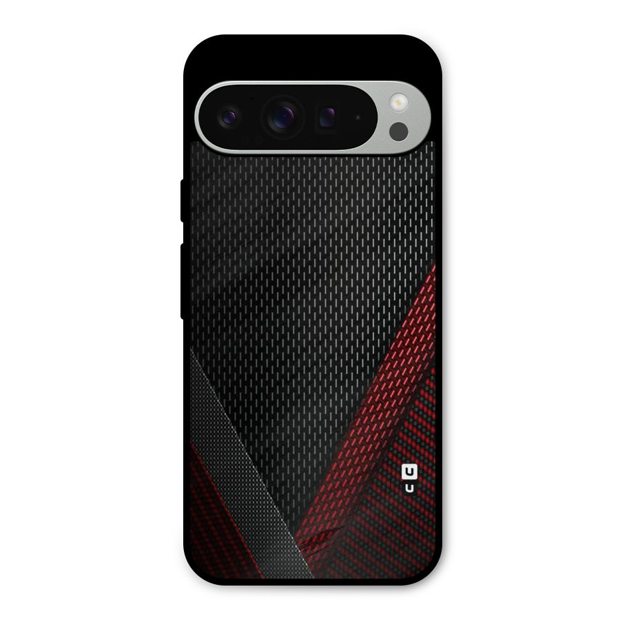 Classy Black Red Design Metal Back Case for Google Pixel 9 Pro XL