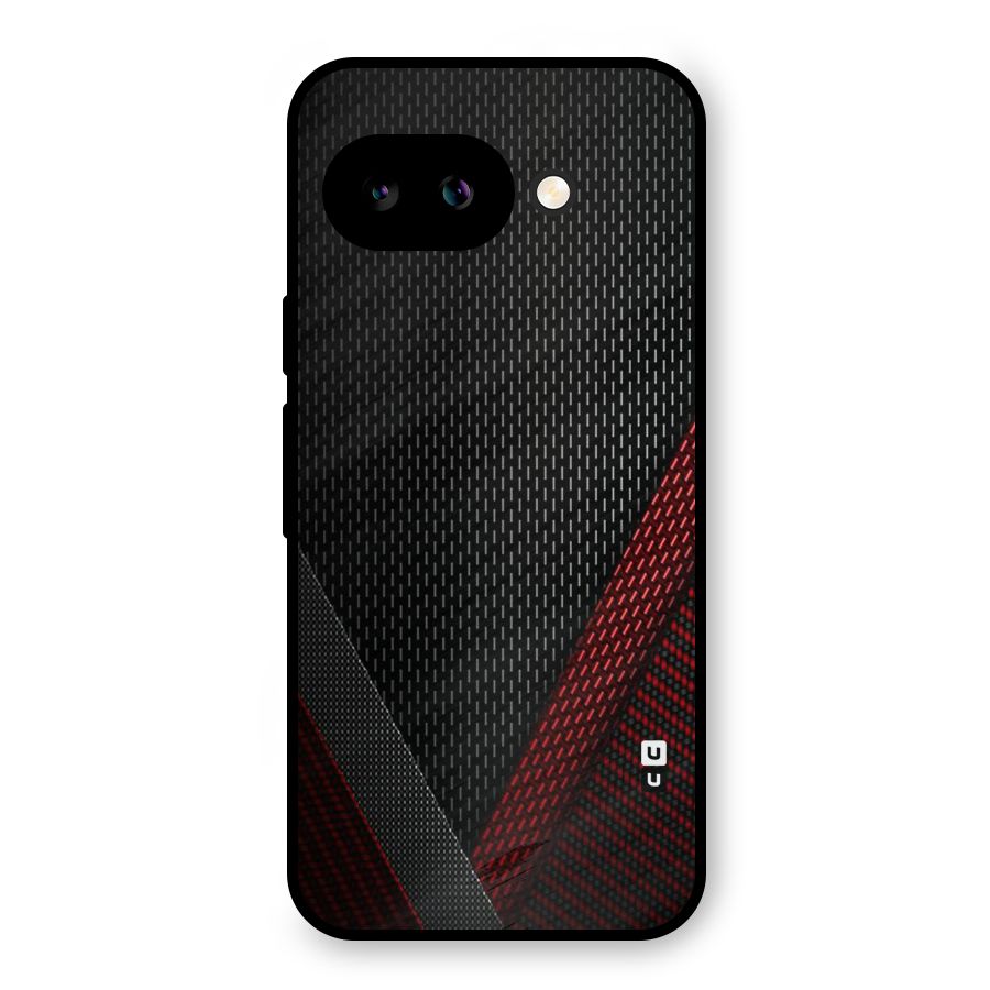 Classy Black Red Design Metal Back Case for Google Pixel 9a