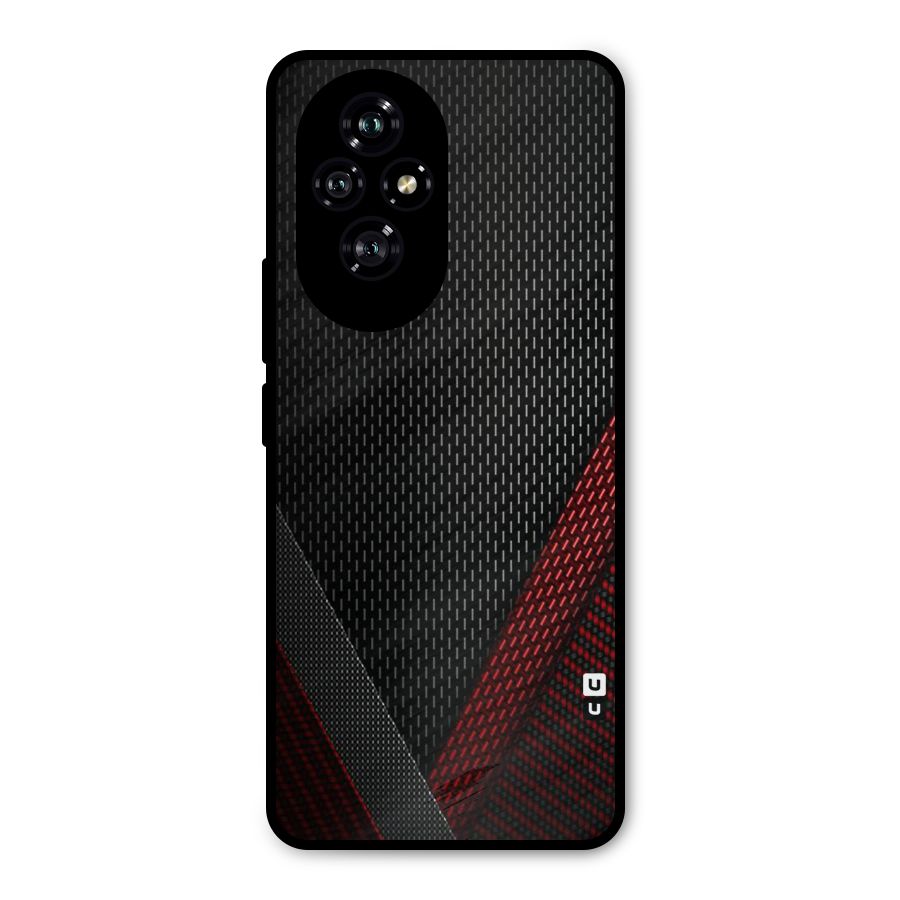 Classy Black Red Design Metal Back Case for Honor 200
