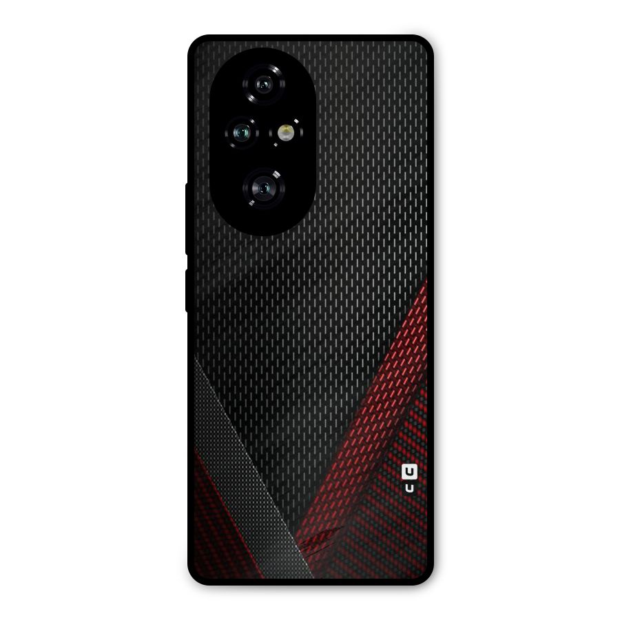 Classy Black Red Design Metal Back Case for Honor 200 Pro