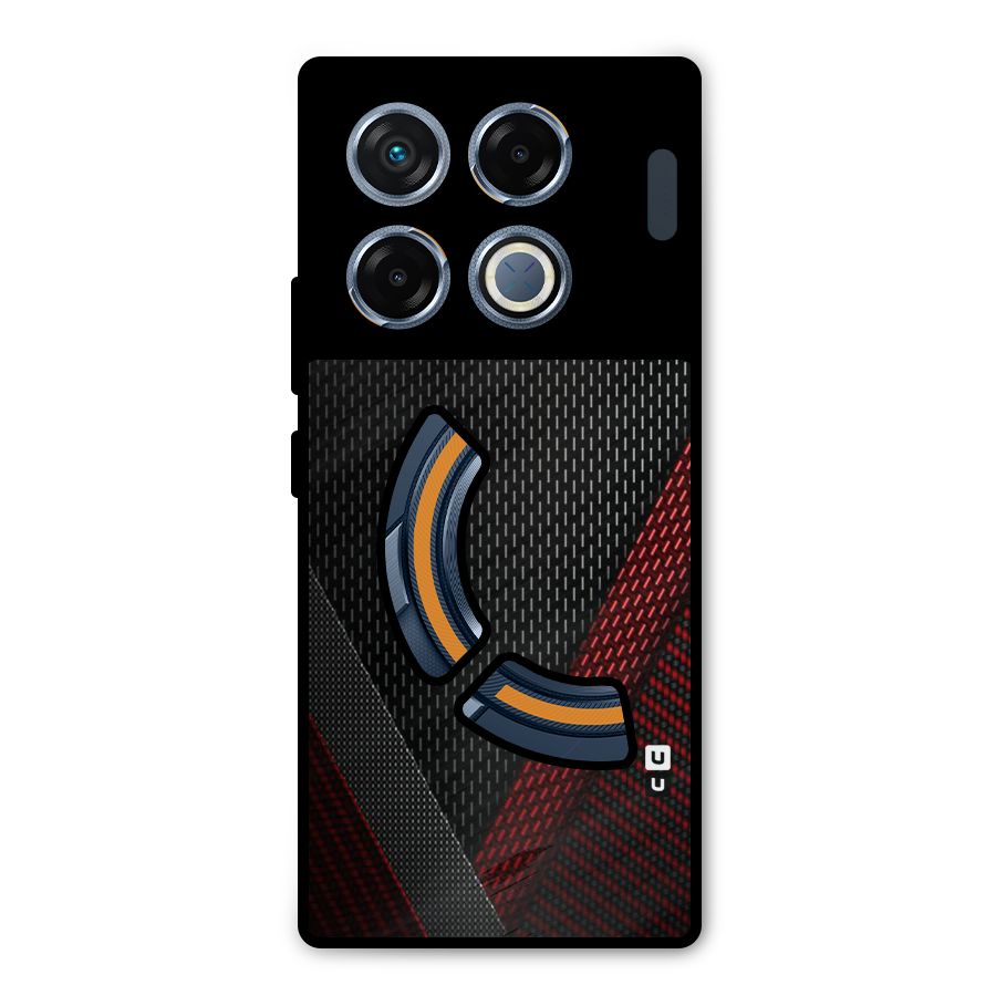 Classy Black Red Design Metal Back Case for Infinix GT 20 Pro