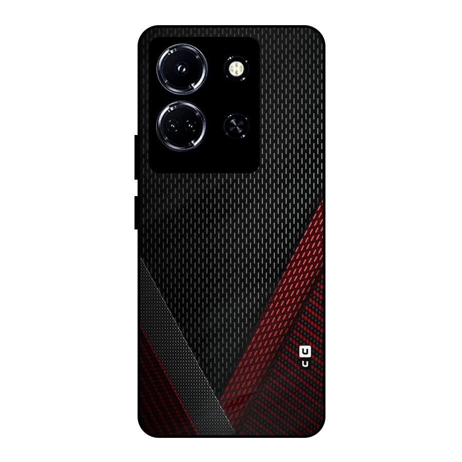 Classy Black Red Design Metal Back Case for Infinix Note 30 5G
