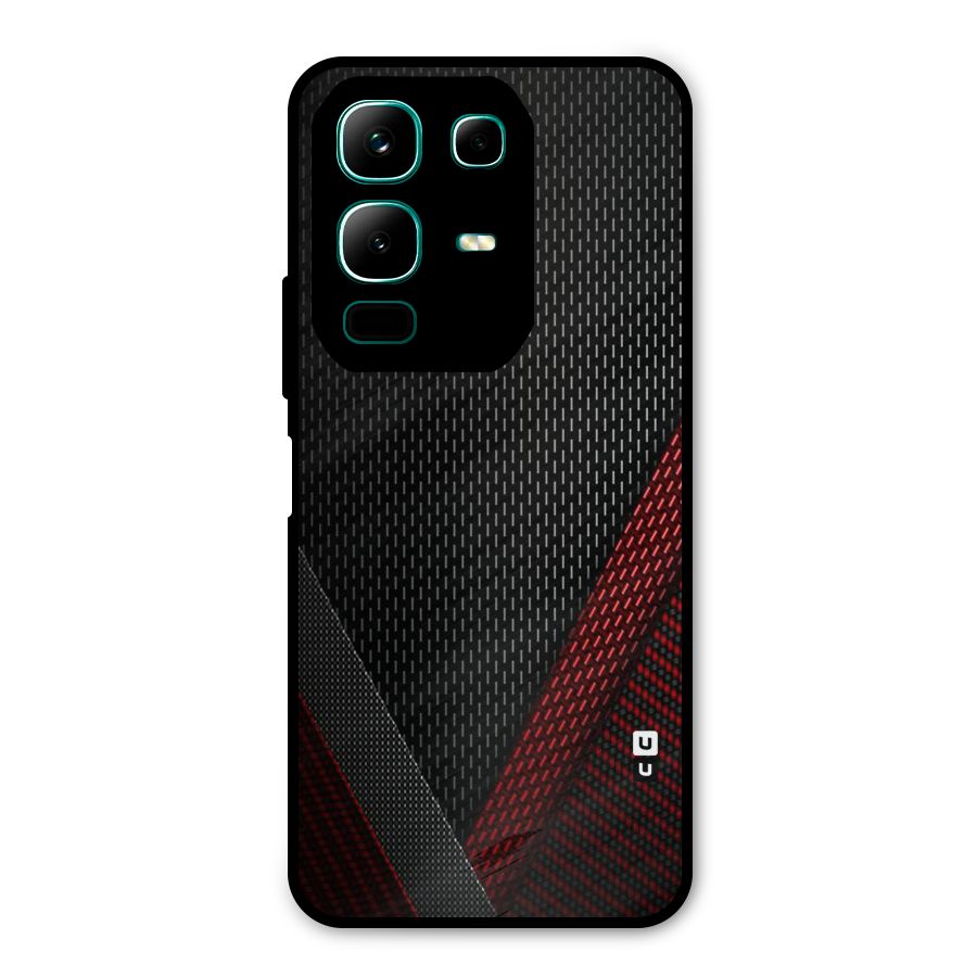Classy Black Red Design Metal Back Case for Infinix Note 50x
