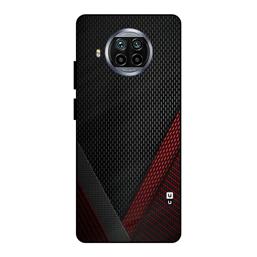 Classy Black Red Design Metal Back Case for Mi 10i