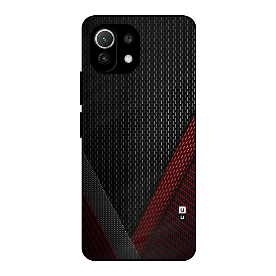 Classy Black Red Design Metal Back Case for Mi 11 Lite