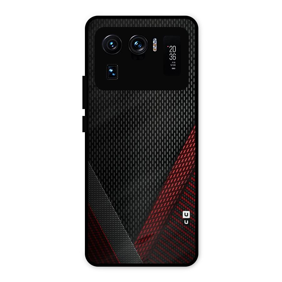 Classy Black Red Design Metal Back Case for Mi 11 Ultra