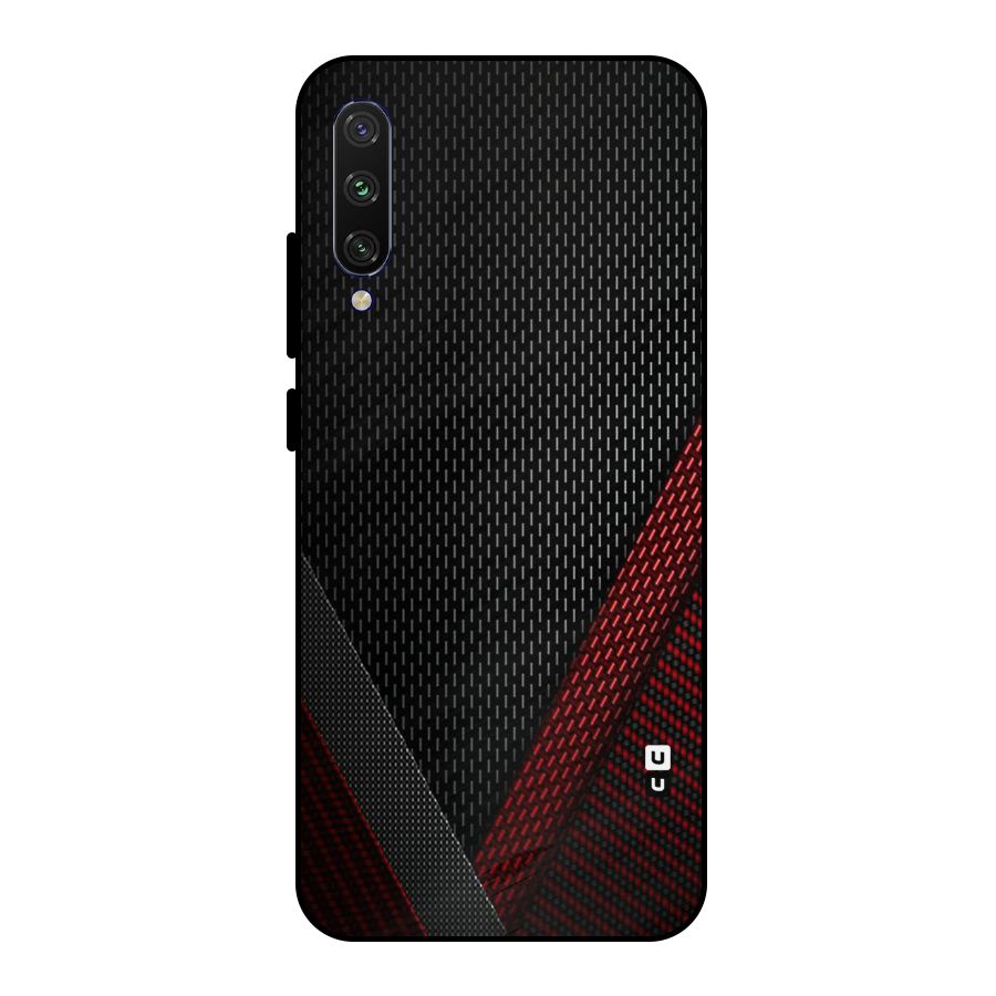 Classy Black Red Design Metal Back Case for Mi A3