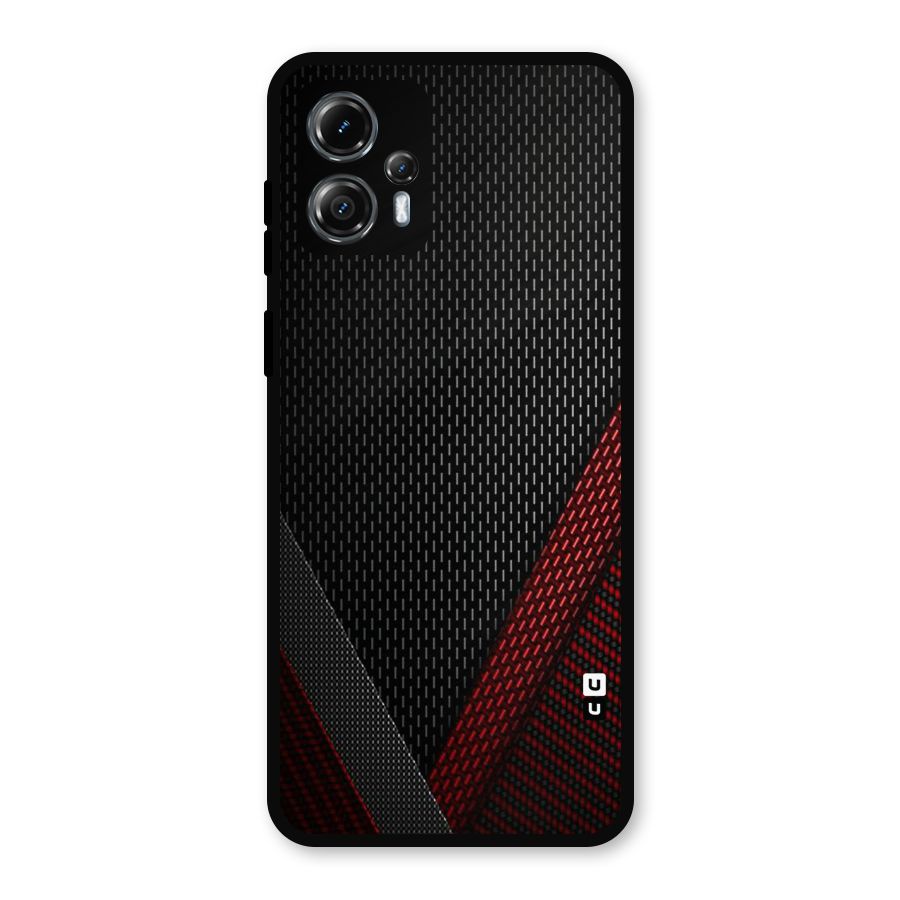 Classy Black Red Design Metal Back Case for Moto G13