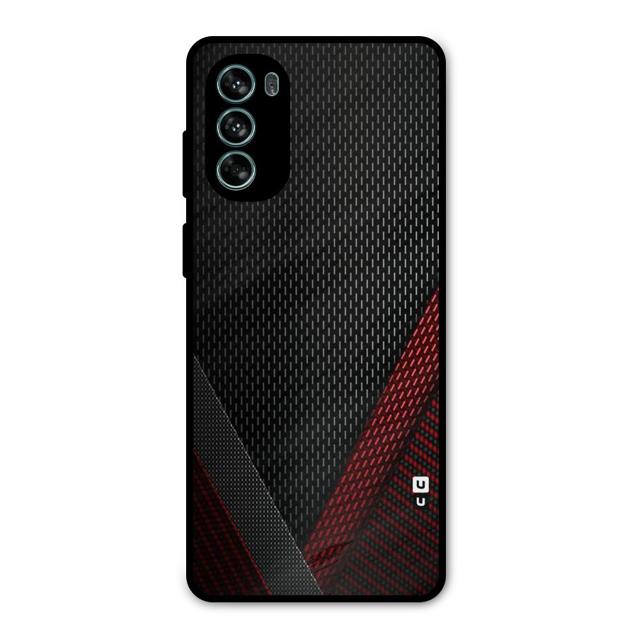 Classy Black Red Design Metal Back Case for Moto G62
