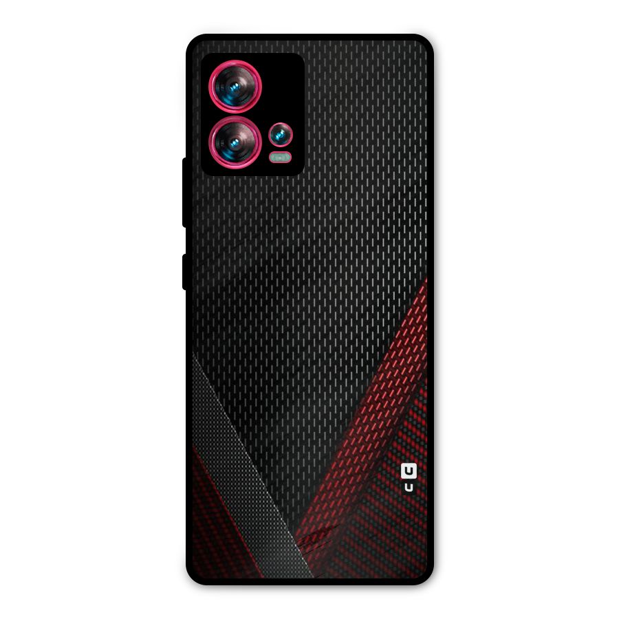 Classy Black Red Design Metal Back Case for Motorola Edge 30 Fusion
