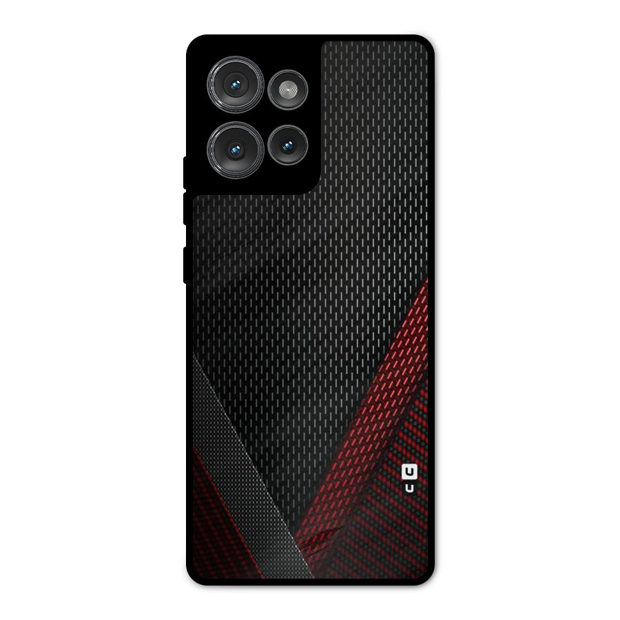 Classy Black Red Design Metal Back Case for Motorola Edge 50