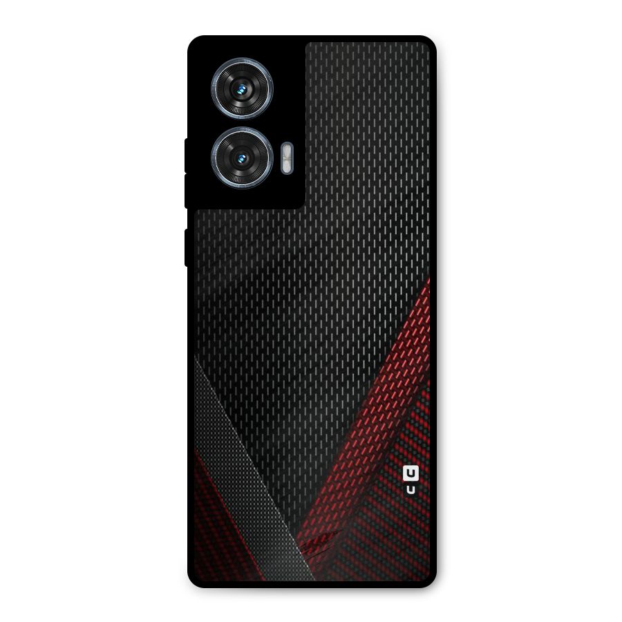 Classy Black Red Design Metal Back Case for Motorola Edge 50 Fusion