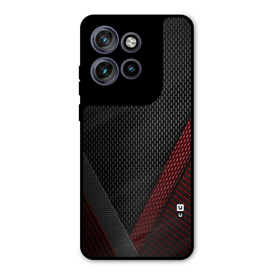 Classy Black Red Design Metal Back Case for Motorola Edge 50 Neo