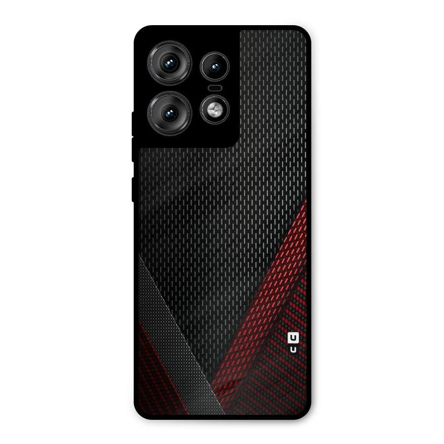 Classy Black Red Design Metal Back Case for Motorola Edge 50 Pro